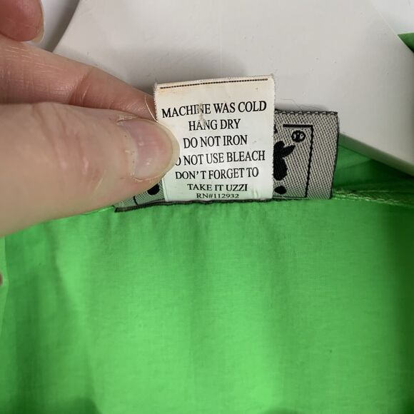 Uzzi Men's L Amphibious Track Jacket Y2K 90 Gear Neon Green Full Zip Long Sleeve - Picture 6 of 7